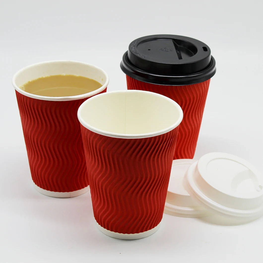12 Oz Hot Insulated Ingeo PLA Coated Compostable Triple Wall Paper Cup