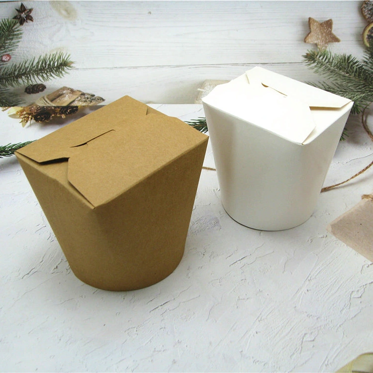 Ecofriendly Wholesale Food Packaging Disposable Kraft Paper Noodle Box
