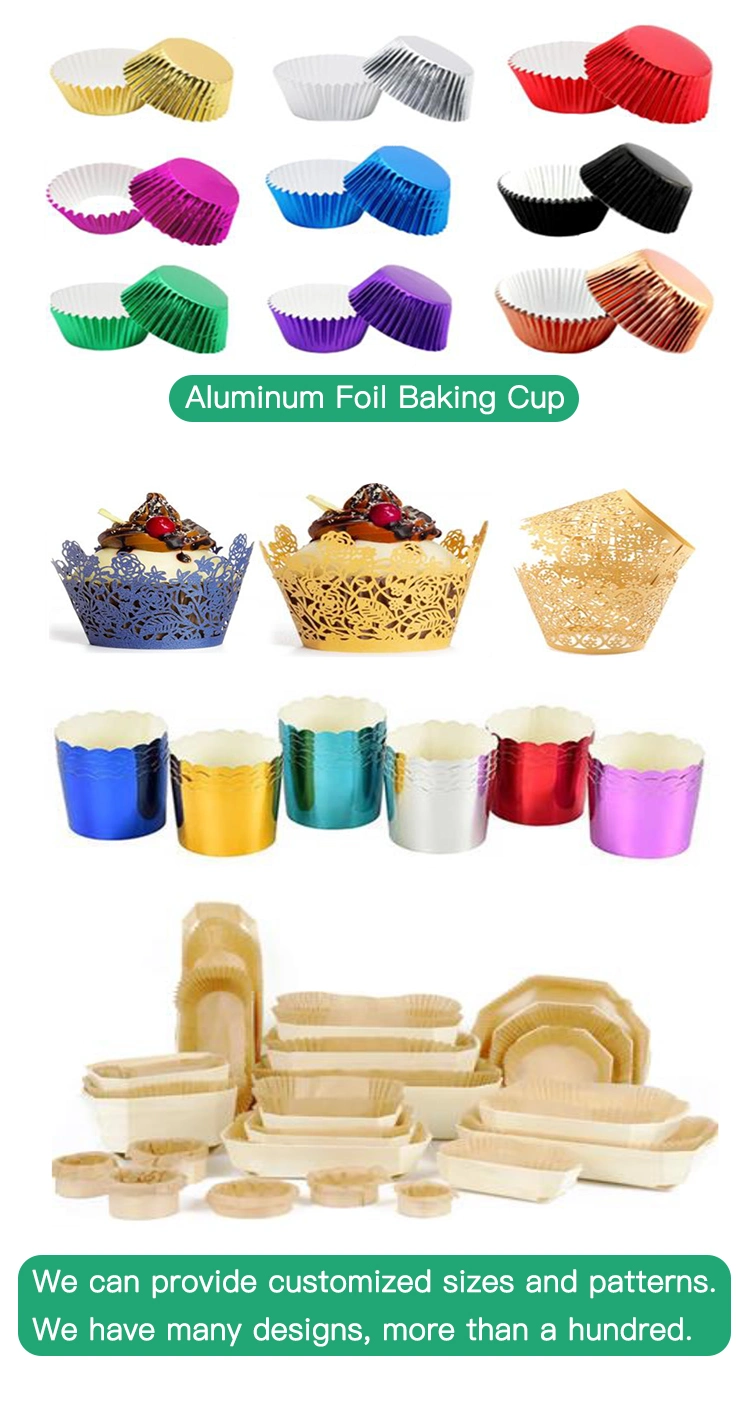 Aluminum Foil Cupcake High Temperature Resistance Disposable Paper Muffin Cups