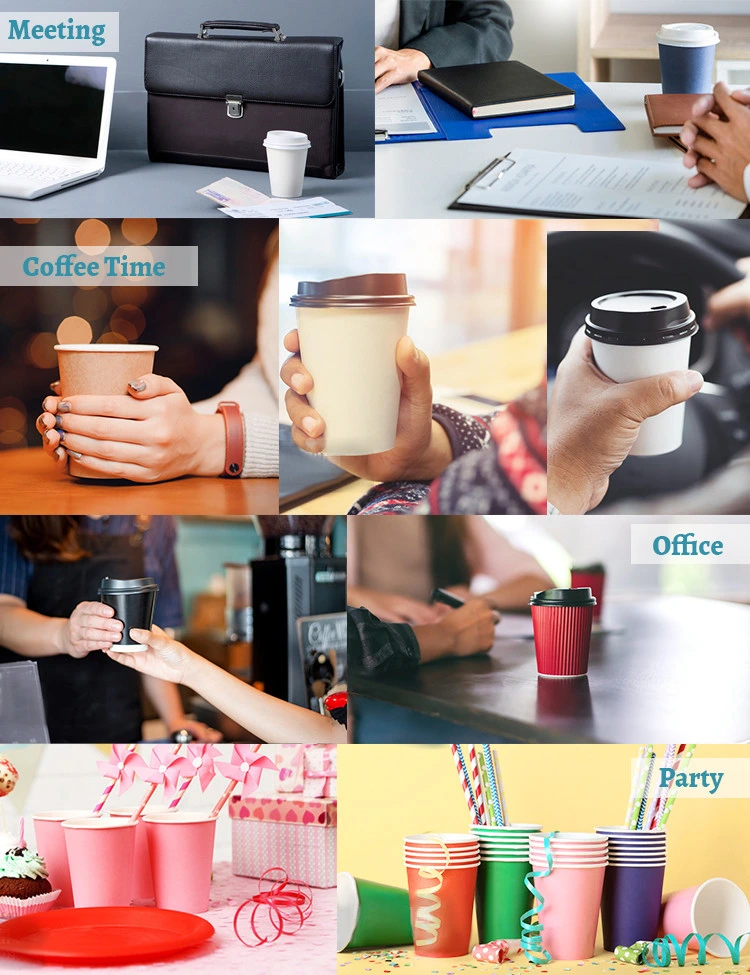 Biodegradable Single Wall Paper Cups with Lids, 100% Compostable Paper Cups