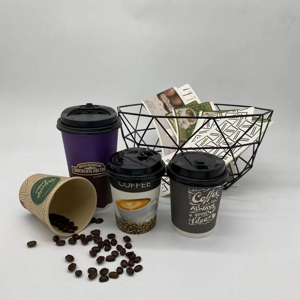 Paper Cup Coffee 4 Oz Wax Paper Cup Paper Cup Seal Single or Double Ripple Wall Hot Coffee Paper Cups with Logo Compostable Biodegradable Packaging Eco Friendly
