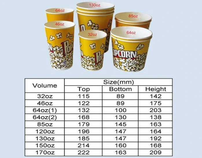 Customized Printed Paper Popcorn Buckets at Low Price High Quality