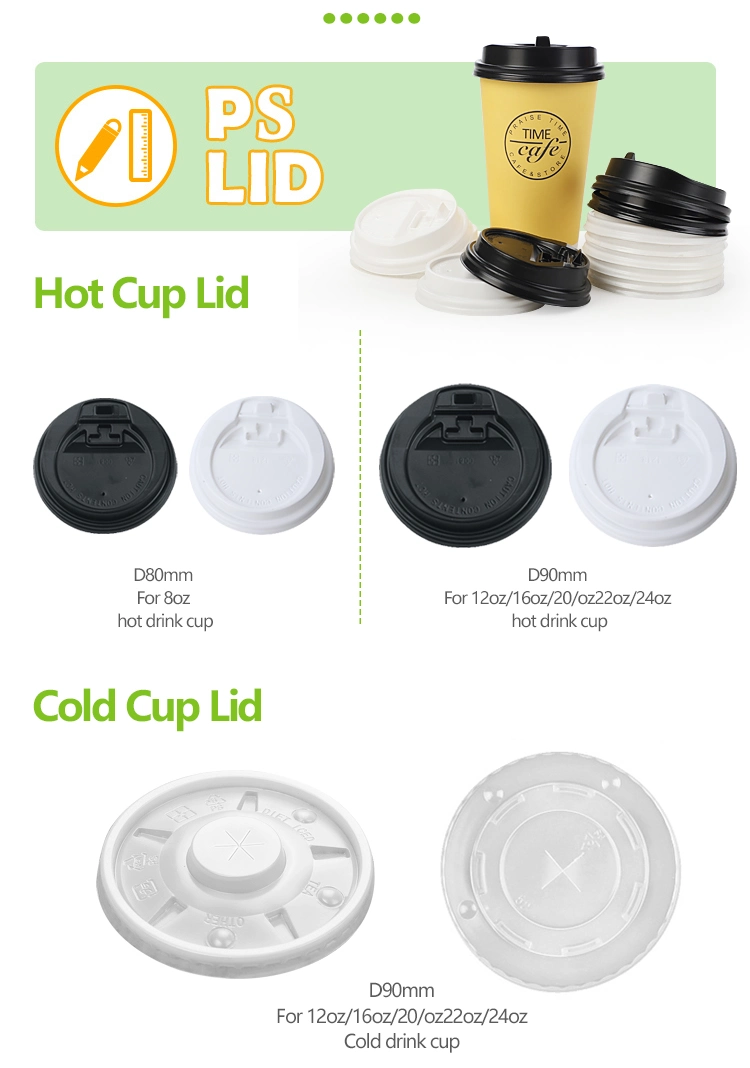Disposable New Style Compostable Foam Paper Cup Double Wall Matching with PP Lids