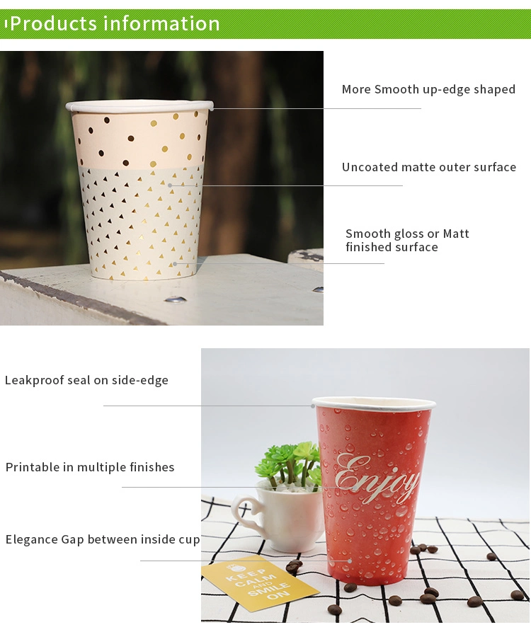 Biodegradable Compostable Custom Printed Disposable Paper Cup 10 Oz Cups