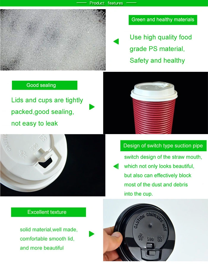 Flat Plastic PS Lid for Cups with Tear Tab PS Lids