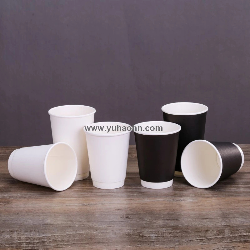 16oz Custom Printed Compostable Take Away Double Wall Paper Coffee Cup PLA 100% Biodegradable