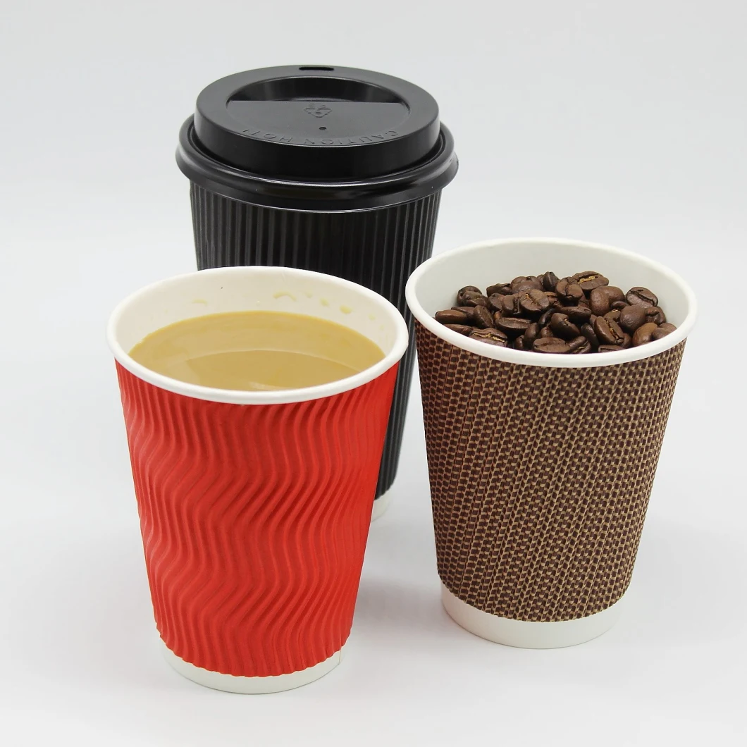 12 Oz Hot Insulated Ingeo PLA Coated Compostable Triple Wall Paper Cup