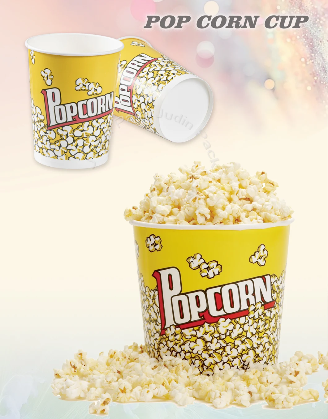 Multiple Sizes and Custom Logos Paper Popcorn Bucket