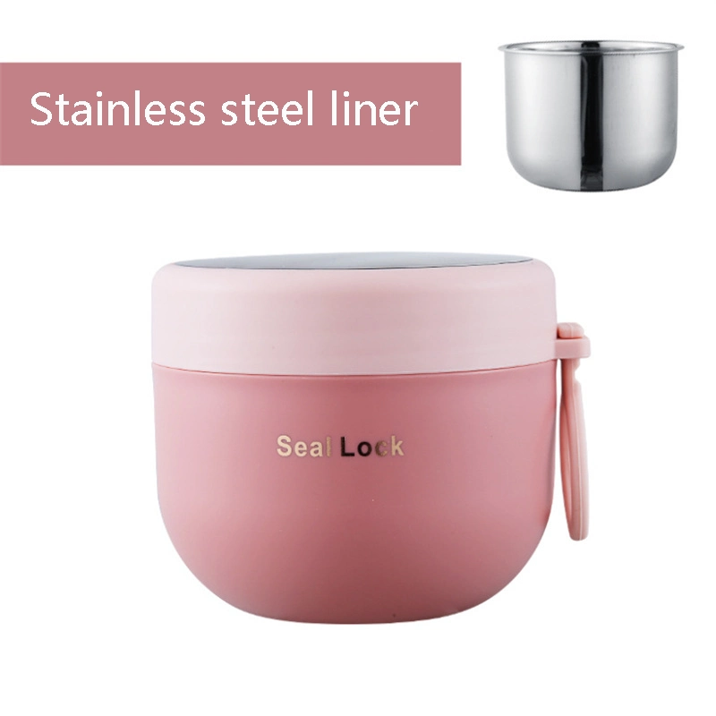 Portable Microwave 304 Stainless Steel Liner PP Food Container Soup Cup for Breakfast Milk