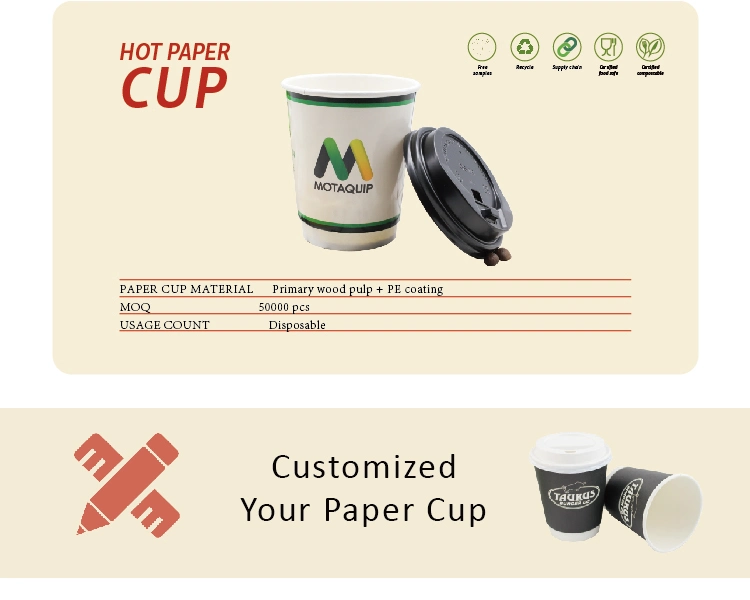 Custom Printed Biodegradable Compostable Coffee Tea Cup PLA Single Wall Paper Cup
