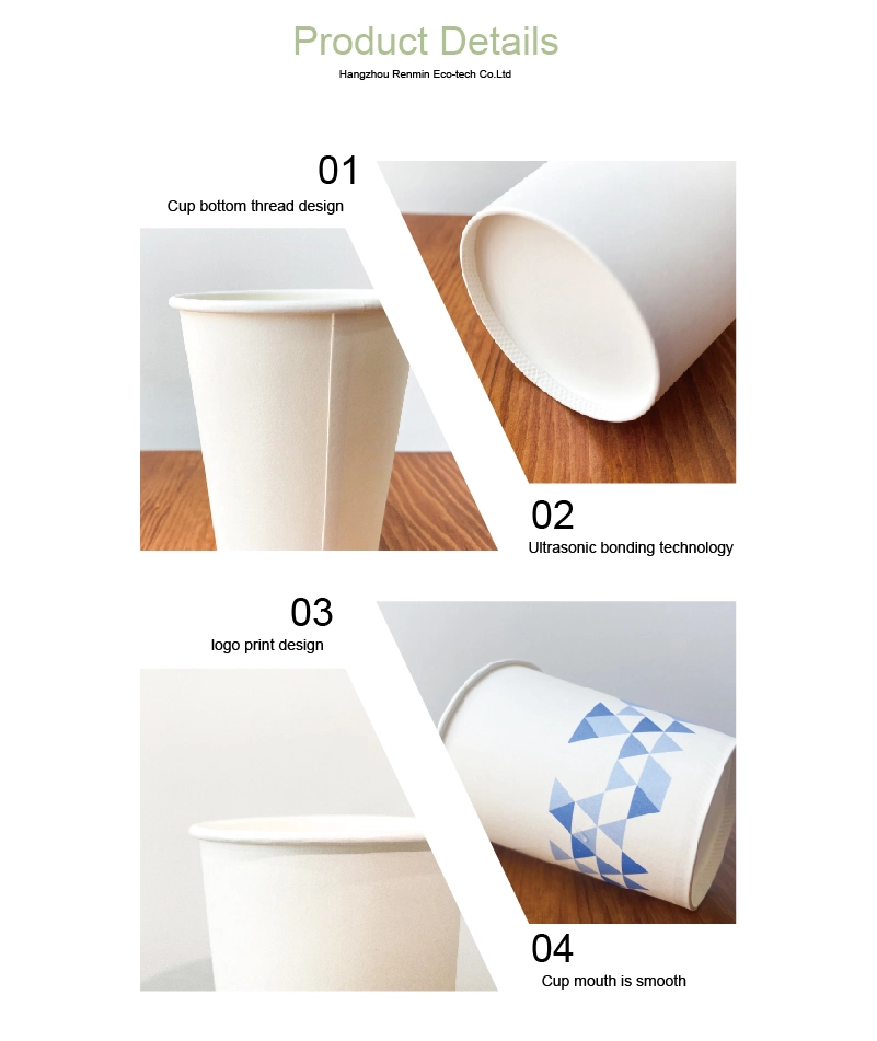 Custom Printed Biodegradable Compostable Coffee Tea Cup PLA Single Wall Paper Cup