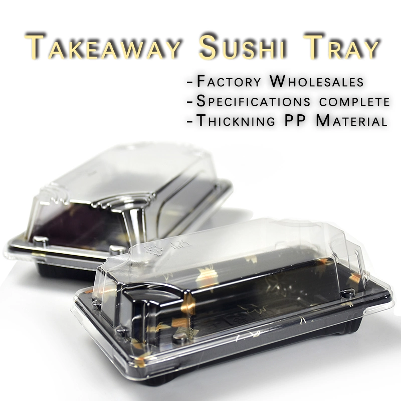 Transparent Disposable PS Plastic Sushi Food Packaging Box Trays and Lids