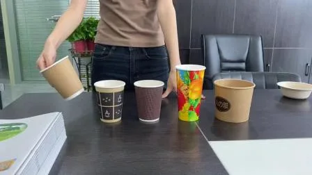 Kompostierbare Ripple-Kaffeetasse aus doppelwandigem Papier mit Deckel