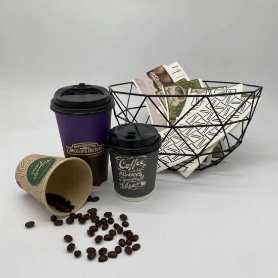 Pappbecher Kaffee 4 Unzen Wachs-Pappbecher Pappbecher-Siegel Einfach- oder doppelt gewellte Wand Heißkaffee-Pappbecher mit Logo Kompostierbare, biologisch abbaubare Verpackung Umweltfreundlich