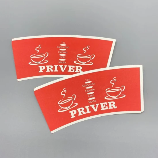 Günstigste kundenspezifische Logo-Druck-Becherfächer aus PE-beschichtetem Papier