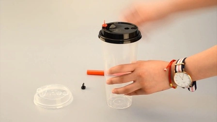 Einweg-Smoothie-Milchshake-Becher aus transparentem Kunststoff für Haustiere