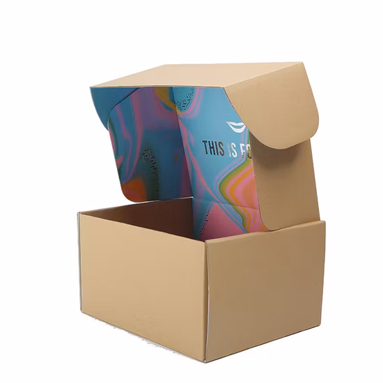 Kundenspezifische, bunt bedruckte Geschenkpapierbox aus Kraftwellpappe mit E/B-Welle für Lebensmittel/Bier/Nudeln/Kekse/getrocknete Meeresfrüchte aus Obst/Getränke/Tee