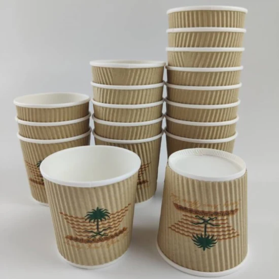 Umweltfreundliche, 100 % kompostierbare PLA-Beschichtung, doppelwandige Einweg-Pappbecher für heißen Kaffee und Tee im Großhandel